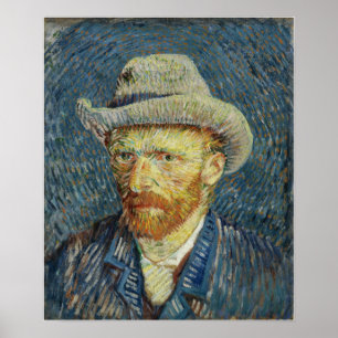 Poster Van Gogh - Autoportrait au chapeau de feutre gris