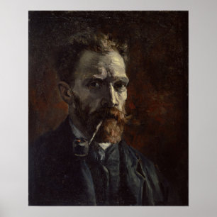 Poster Van Gogh - Autoportrait avec pipe
