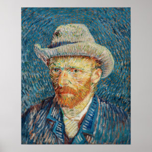 Poster Van Gogh - Autoportrait avec un Casquette gris