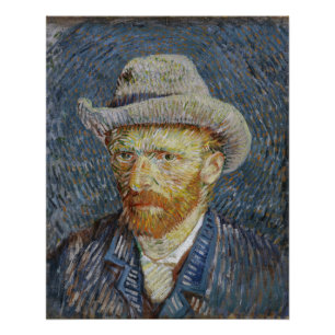 Poster Van Gogh Autoportrait Gris Sens Casquette Peinture