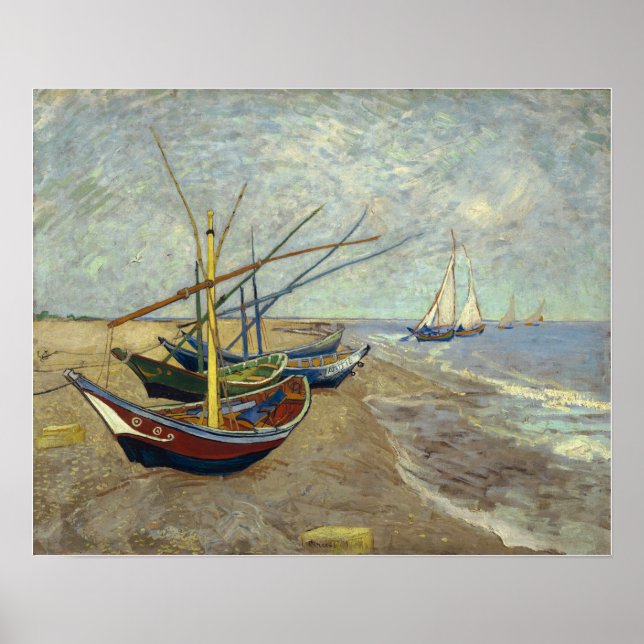 Poster Van Gogh - Bateaux De Pêche Aux Saintes-Maries (Devant)