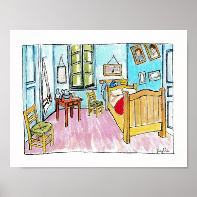 Poster Van Gogh Bedroom hommage peinture de moi. (Devant)