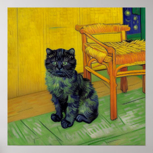 Poster Van Gogh Black Cat