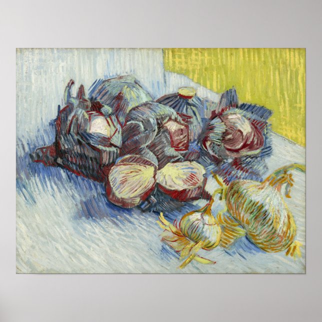 Poster Van Gogh - Cabbages Rouges Et Oignons (Devant)
