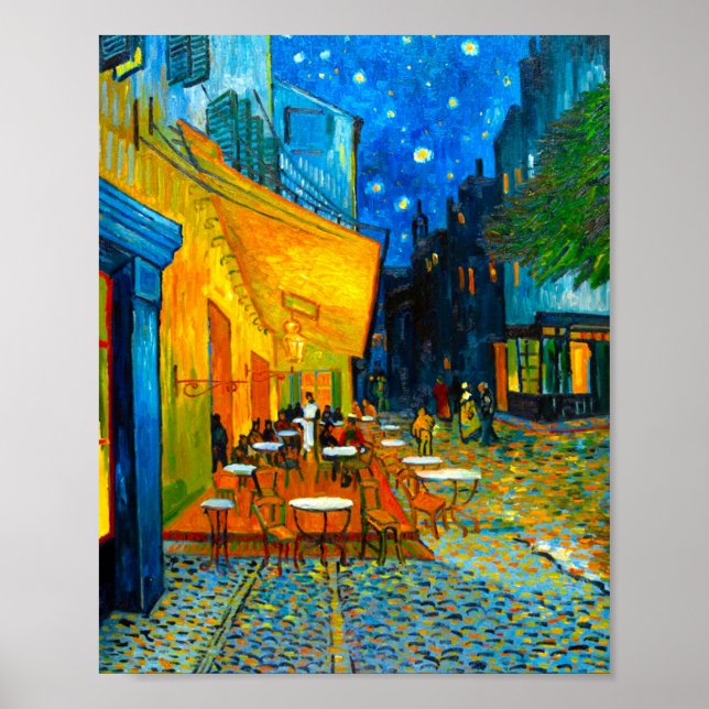 Poster Van Gogh Café Terrace at Night (Devant)