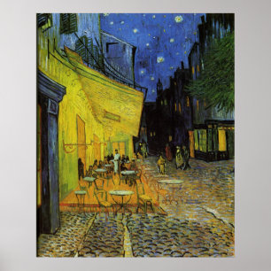Poster Van Gogh; Café Terrasse en soirée