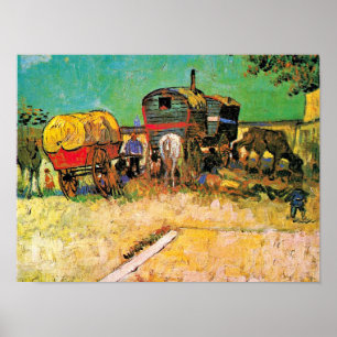 Poster Van Gogh - Camp tzigane avec Cheval Dray