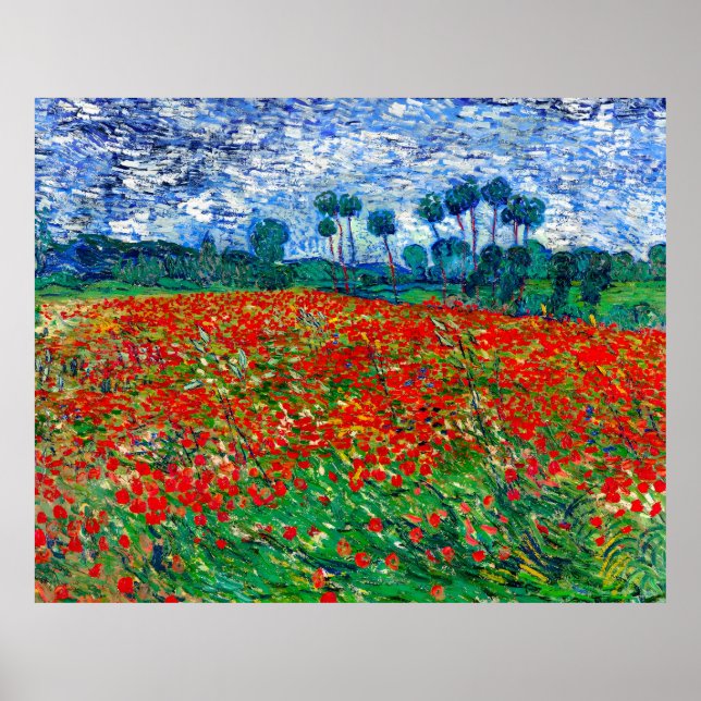 Poster Van Gogh, Champ Poppy, 1890 (Devant)