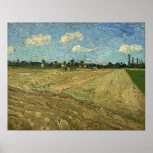 Poster Van Gogh - Champs à fleurs ('De Furrows')