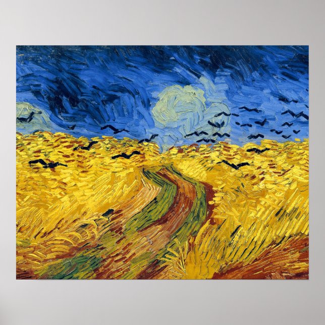 Poster Van Gogh Champs de blé Impressionniste Peinture (Devant)