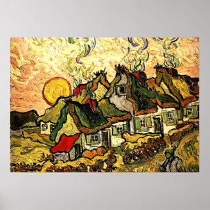 Poster Van Gogh - Chaumières au soleil
