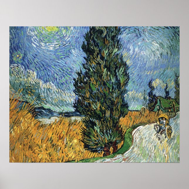 Poster Van Gogh Cypress (Devant)