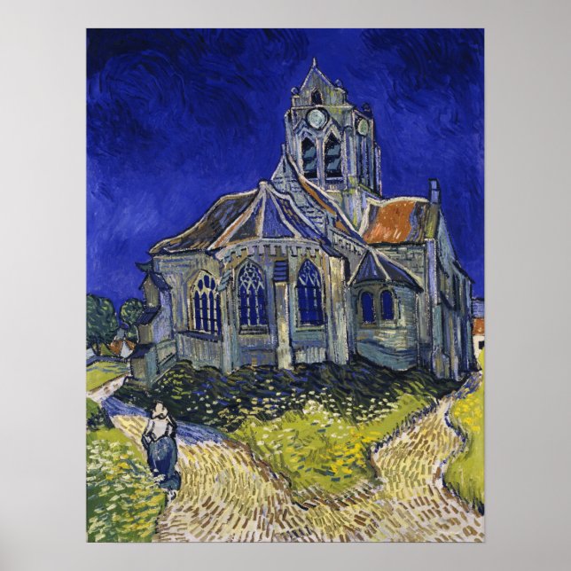 Poster Van Gogh - Église À Auvers-Sur-Oise (Devant)
