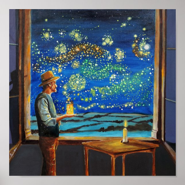 Poster Van Gogh et les lucioles étoilées (Devant)