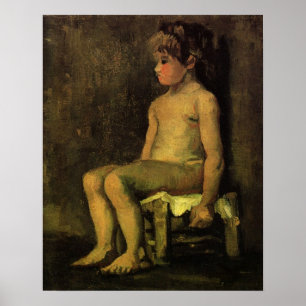 Poster Van Gogh ; Étude d'une petite fille assise, Portra