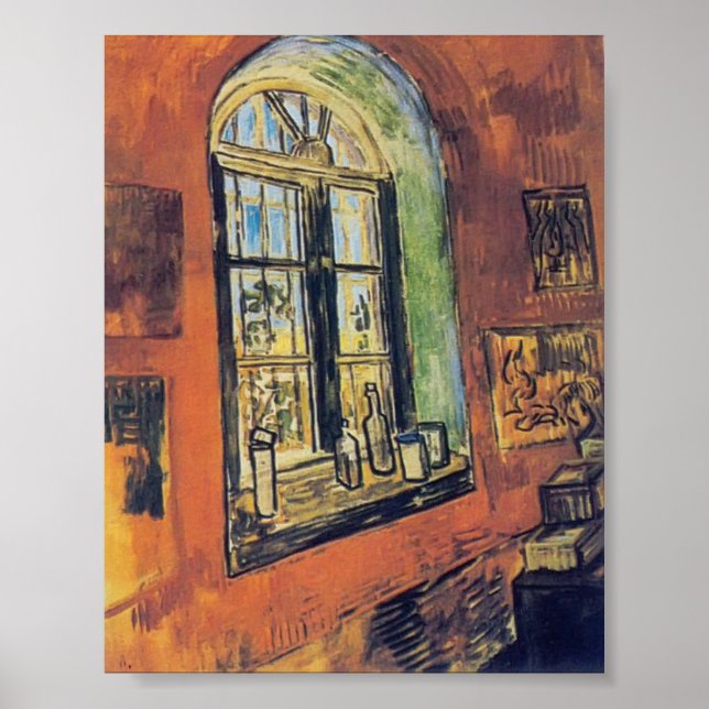 Poster Van Gogh - Fenêtre du Studio Vincent à l'Asile (Devant)