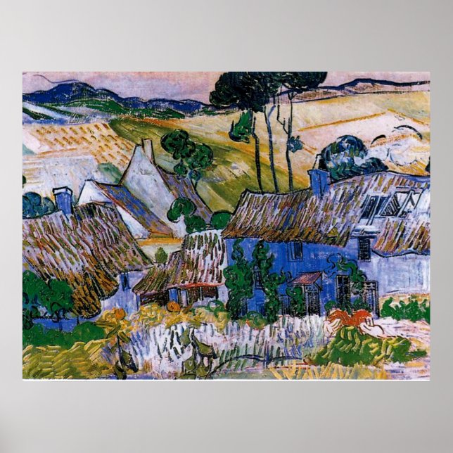 Poster Van Gogh - Fermes près d'Auvers (Devant)