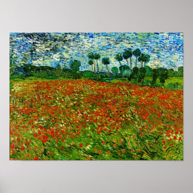 Poster Van Gogh Field with Poppies (F636) Fine Art (Devant)