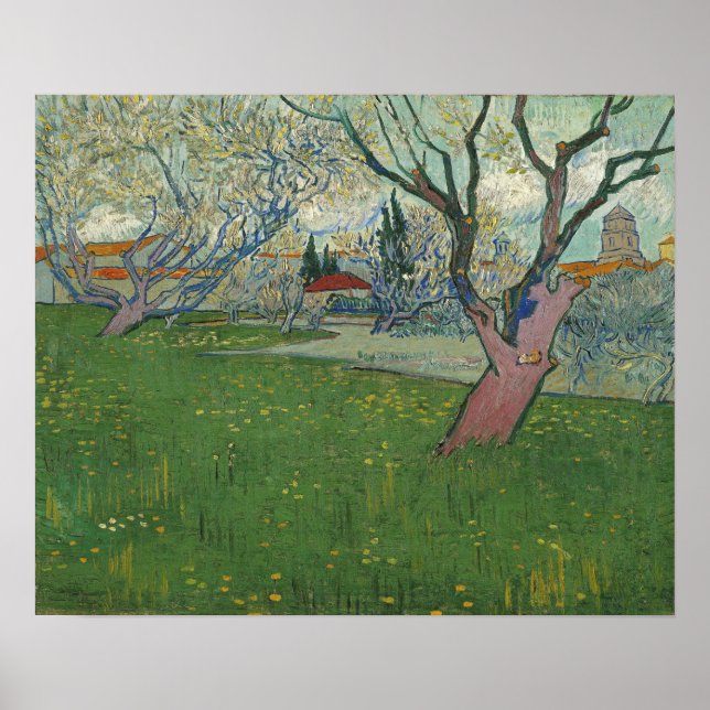 Poster Van Gogh - Flower Orchards Vue D'Arles (Devant)
