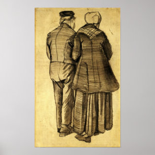 Poster Van Gogh - Homme et femme vus du dos