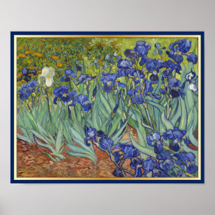 Poster Van Gogh irise des beaux-arts vintages floraux