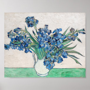 Poster Van Gogh Irises Dans Un Vase Peint