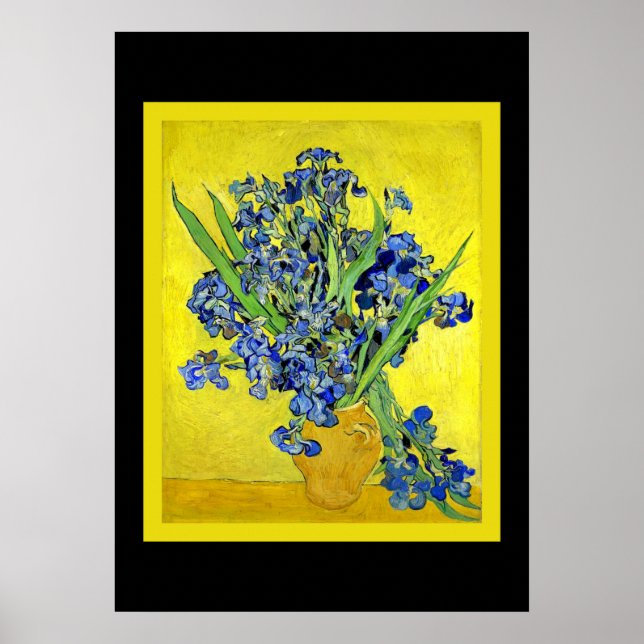 Poster Van Gogh - Irises encadrés (Devant)