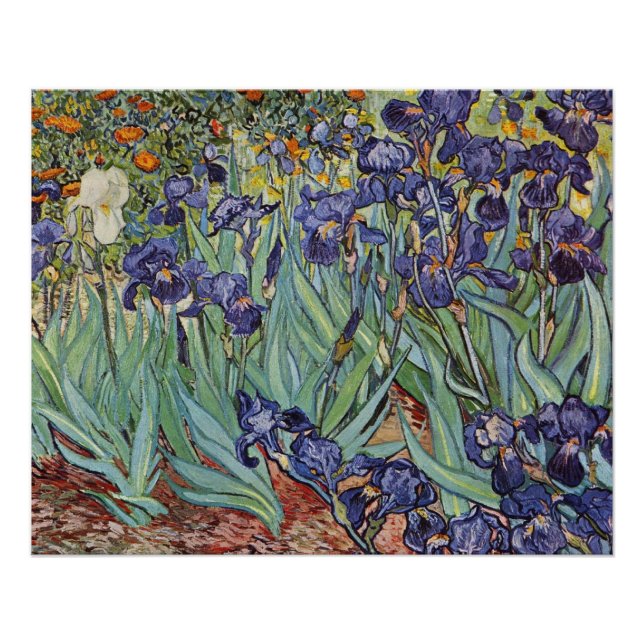Poster Van Gogh Irises Peinture impressionniste (Devant)