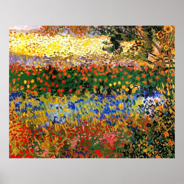 Poster Van Gogh - Jardin à Arles (alias Jardin des fleurs (Devant)