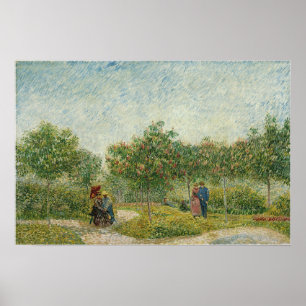 Poster Van Gogh - Jardin À Montmartre Avec Amoureux