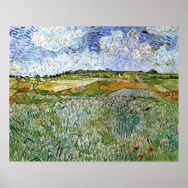 Poster Van Gogh - La plaine à Auvers 1890 (Devant)