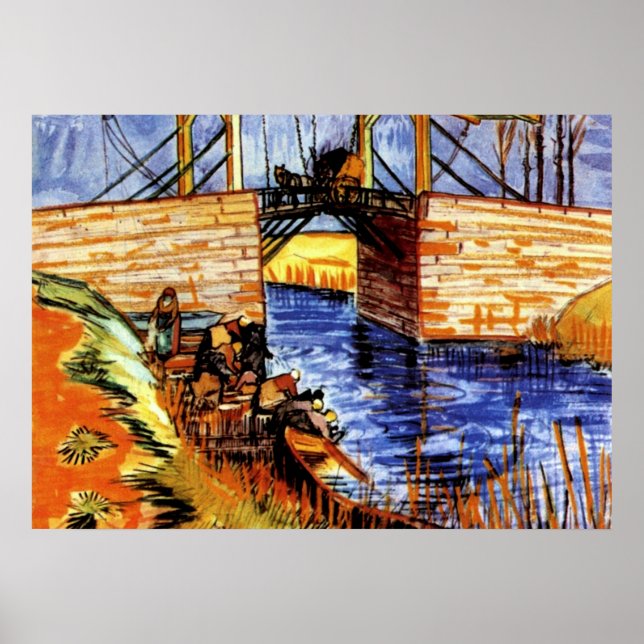 Poster Van Gogh - Le pont des Langlois à Arles (Devant)
