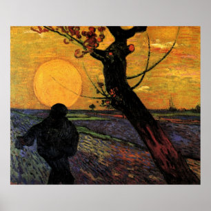 Poster Van Gogh; Le Semeur, Paysan Agriculteur de Vintage