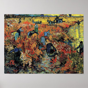 Poster Van Gogh - Le vignoble rouge