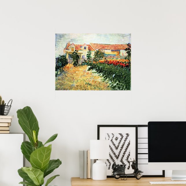 Poster Van Gogh - Maison aux Tournesols (Bureau à domicile)