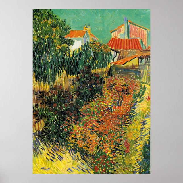 Poster Van Gogh - Mion ou Jardin derrière une maison (Devant)