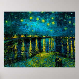 Poster Van Gogh Nuit étoilée sur le Rhône