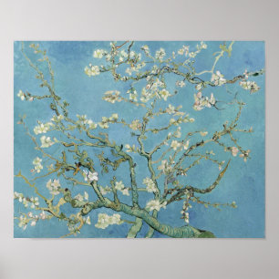 Poster Van Gogh Painage en fleurs aux amandes