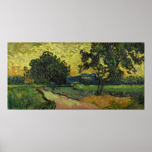 Poster Van Gogh - Paysage Au crépuscule