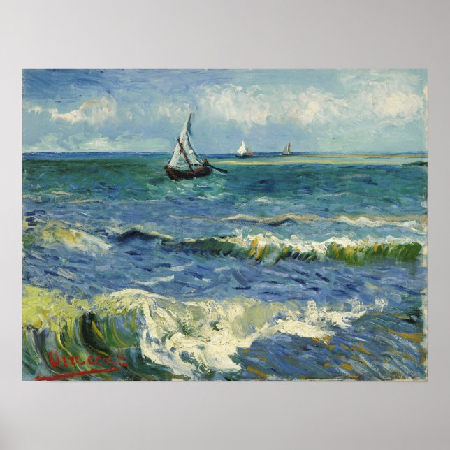 Poster Van Gogh - Paysage Marin Aux Saintes-Maries-De-La- (Devant)