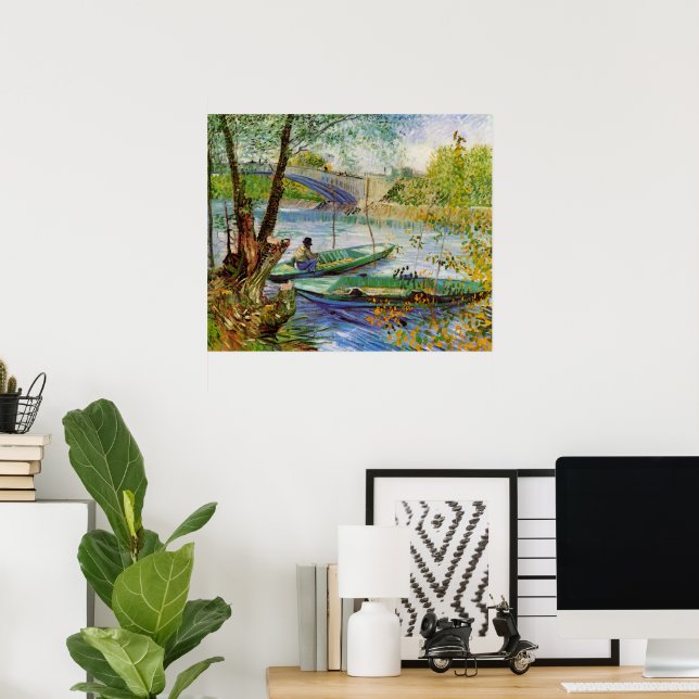 Poster Van Gogh Pêche au printemps, Pont de Clichy (Bureau à domicile)