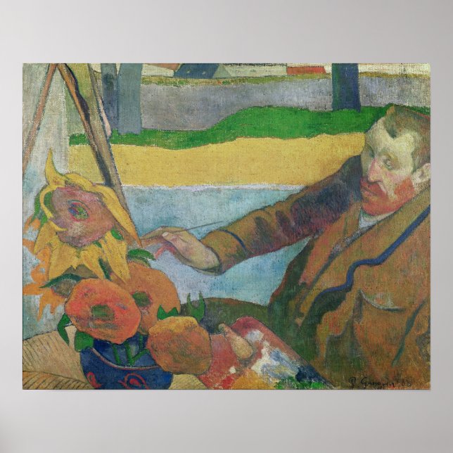 Poster Van Gogh peint Sunflowers, 1888 (Devant)