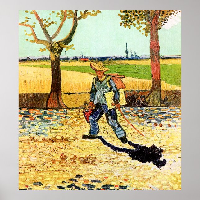 Poster Van Gogh : Peintre sur son chemin du travail (Devant)