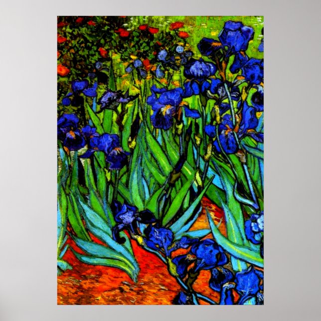 Poster Van Gogh peinture, Irises, (Devant)