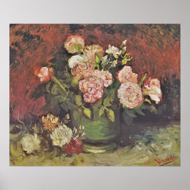 Poster Van Gogh Peonies et galerie d'art floral RoseHD (Devant)