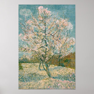 Poster Van Gogh Pink Peach Tree en fleurs (F404)