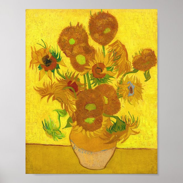 Poster Van Gogh Quinze Tournesols Dans Un Vase Art (Devant)