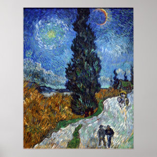 Poster Van Gogh - Route de la Provence par nuit