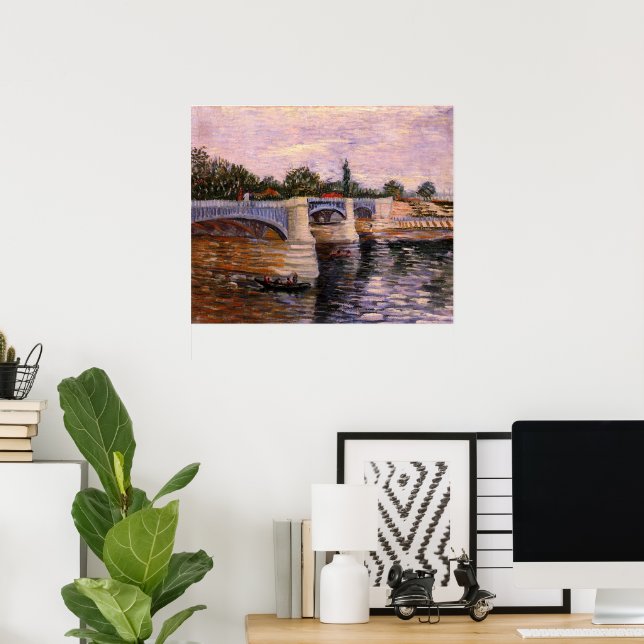 Poster Van Gogh Seine River avec Pont del Grande Jette (Bureau à domicile)