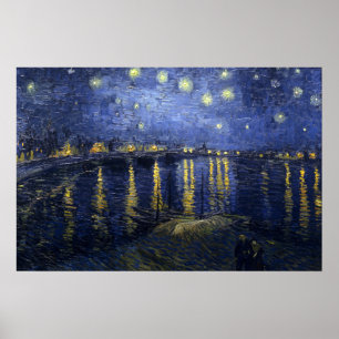 Poster van Gogh - Starry Night Over the Rhone (1888)